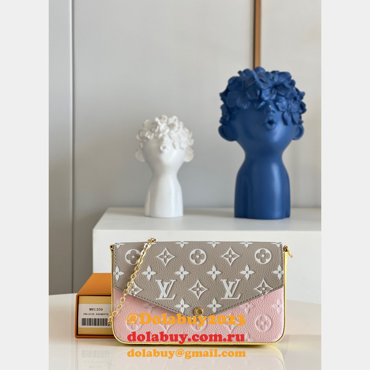 Shop Louis Vuitton Replica M81359 Félicie Pochette Monogram Empreinte Leather