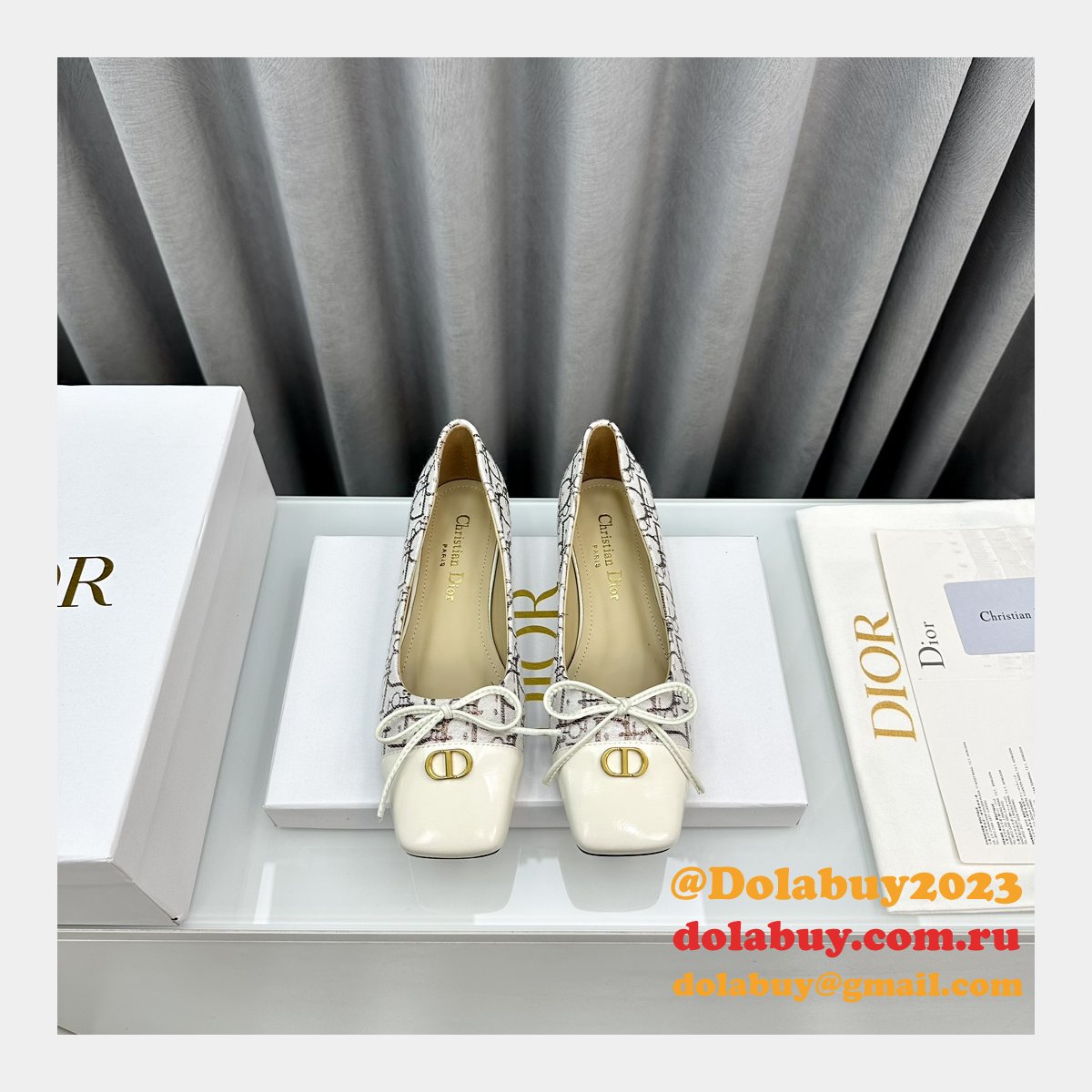 Duplicate DIOR D-Doll  BALLET FLAT Designer