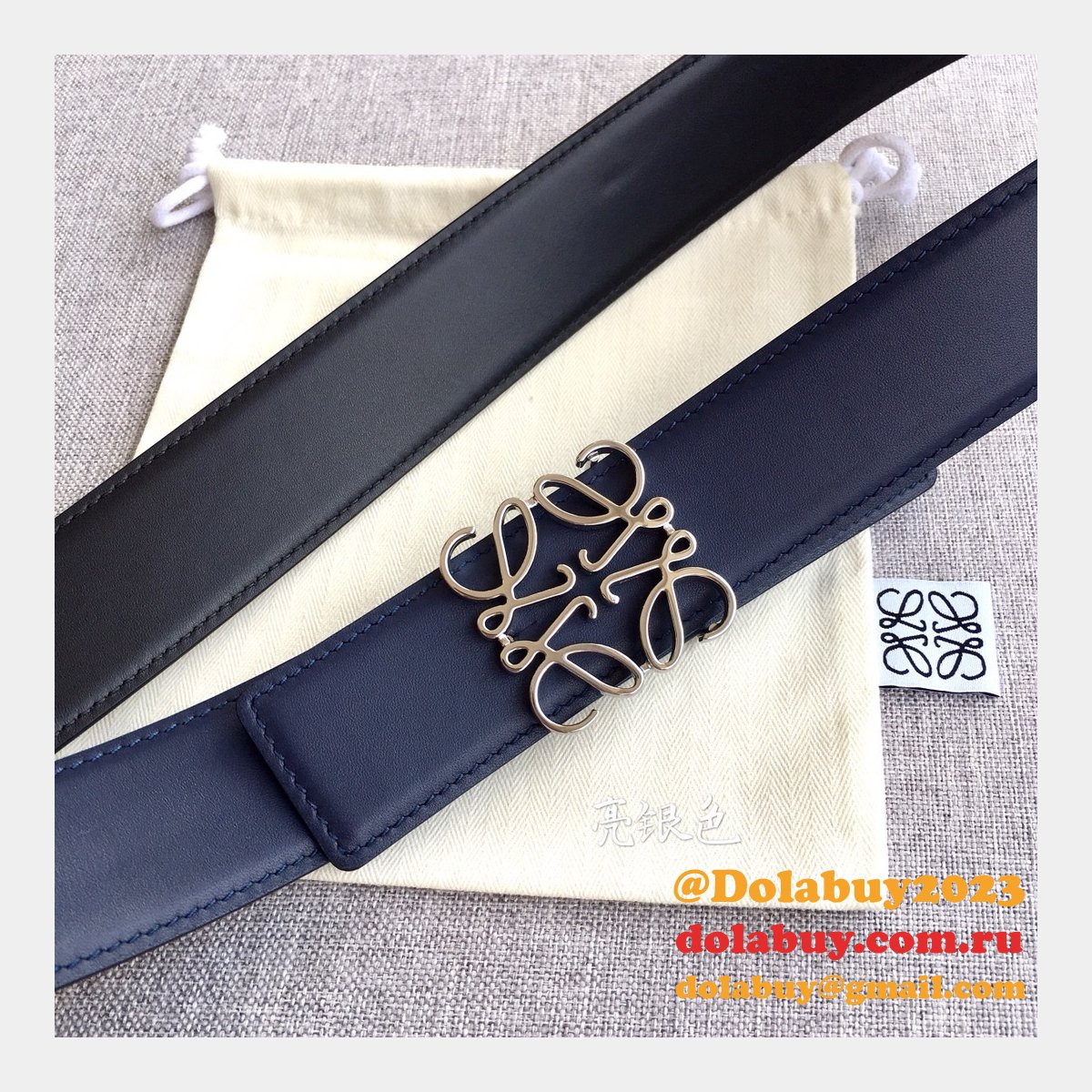 Loewe Designer Replica Top 4.0CM Width Double-Sided Cowhide Belt