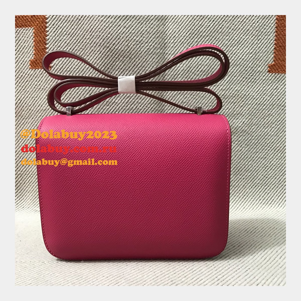 Hermes Constance Bag 18CM Epsom Leather Rose