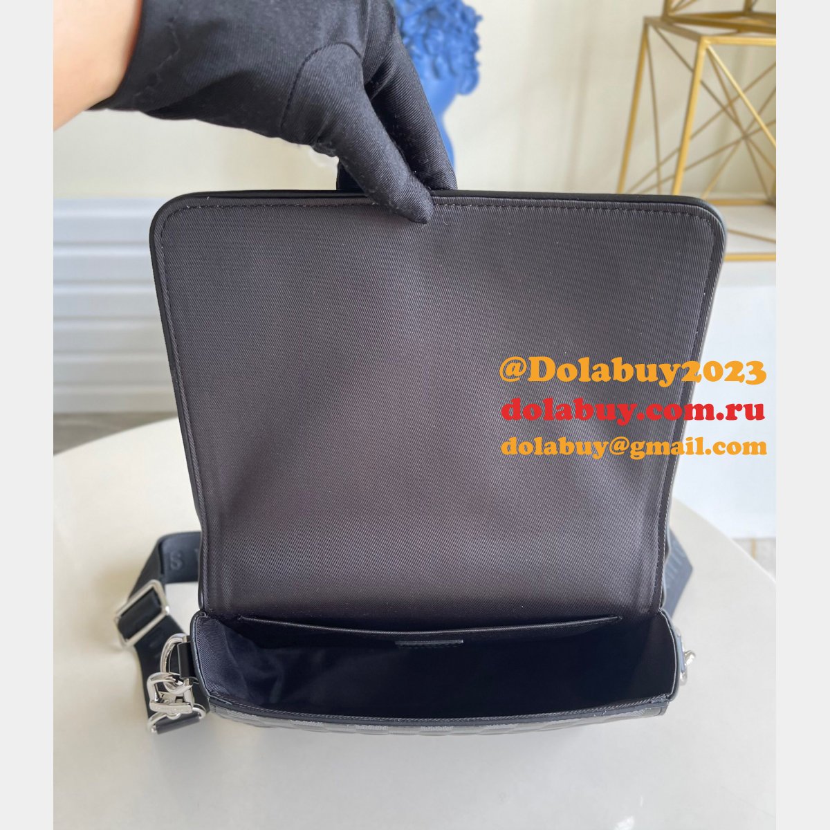 Louis Vuitton N50007 Copy Uk Studio Messenger Damier Infini Leather Grey Bags