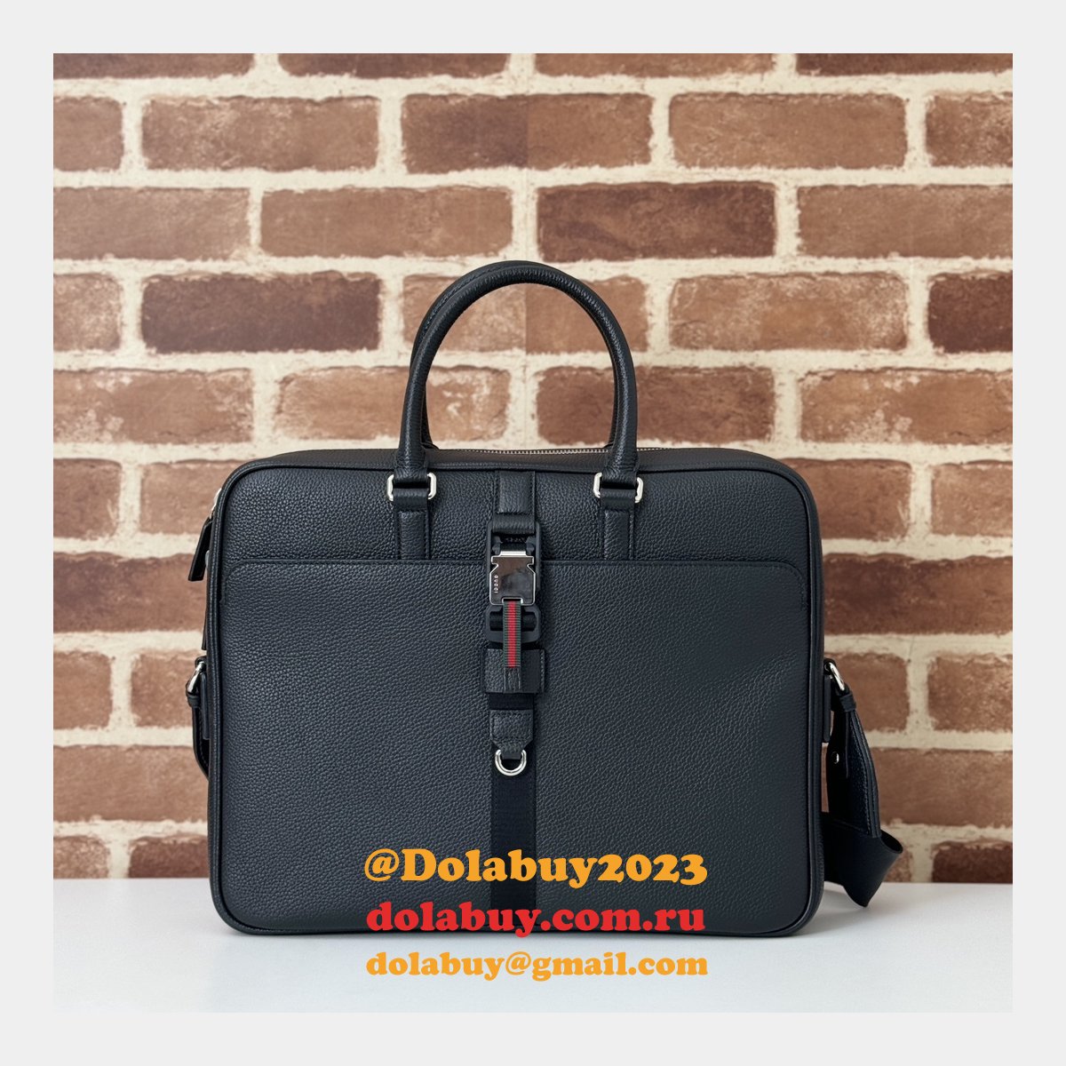 Gucci Copy Business Mens Medium Briefcase Web Black 816757 Bag