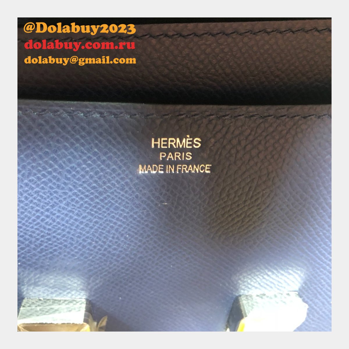 Hermes Constance Bag 23cm Epsom Leather dark blue