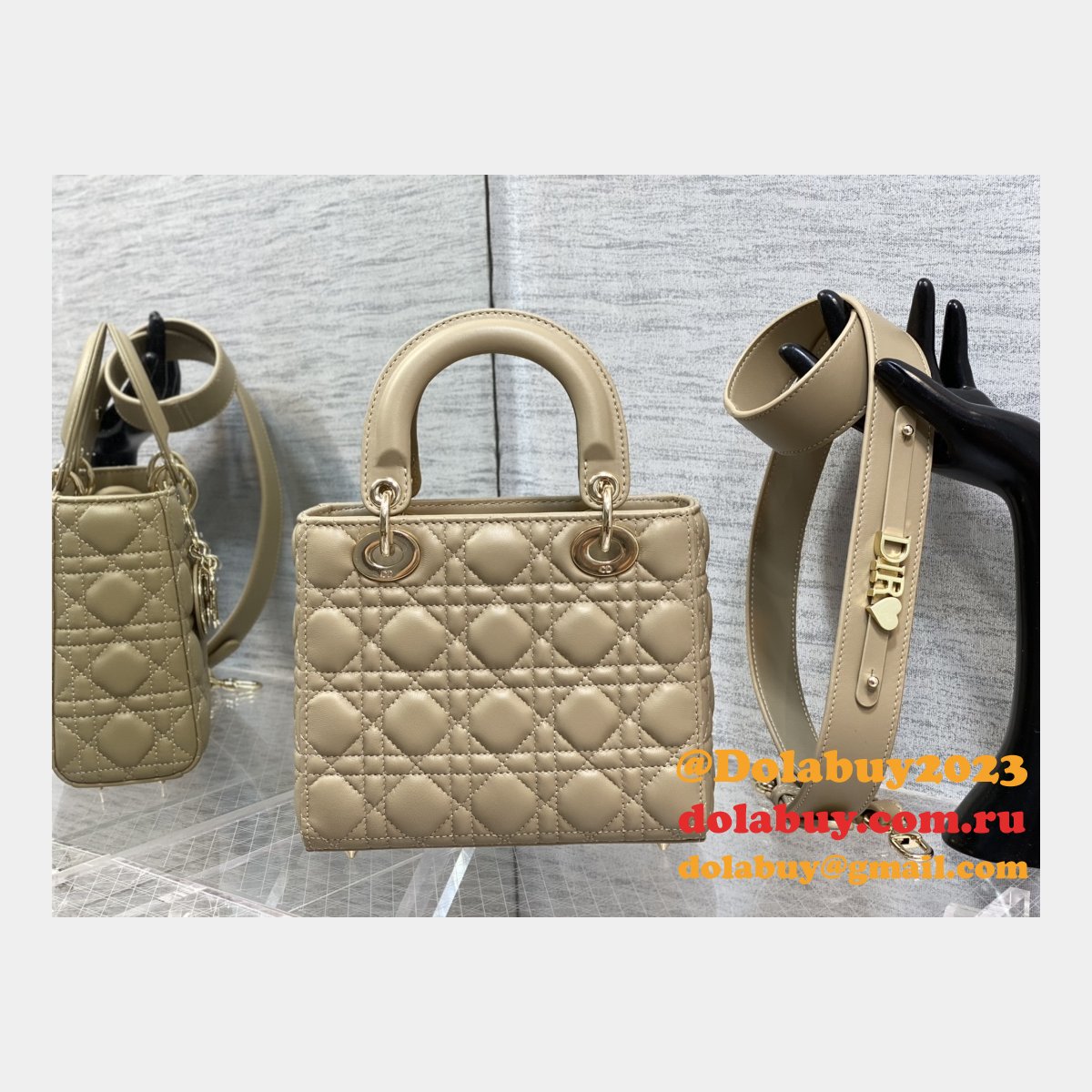 Top Quality DIOR LADY 17/20CM BAG LAMBSKIN
