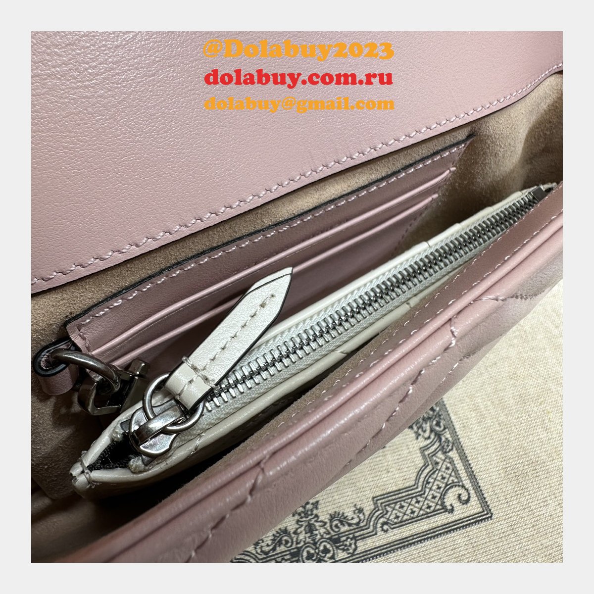 inspired gg marmont crossbody replica G*u*i pink 751526 bag