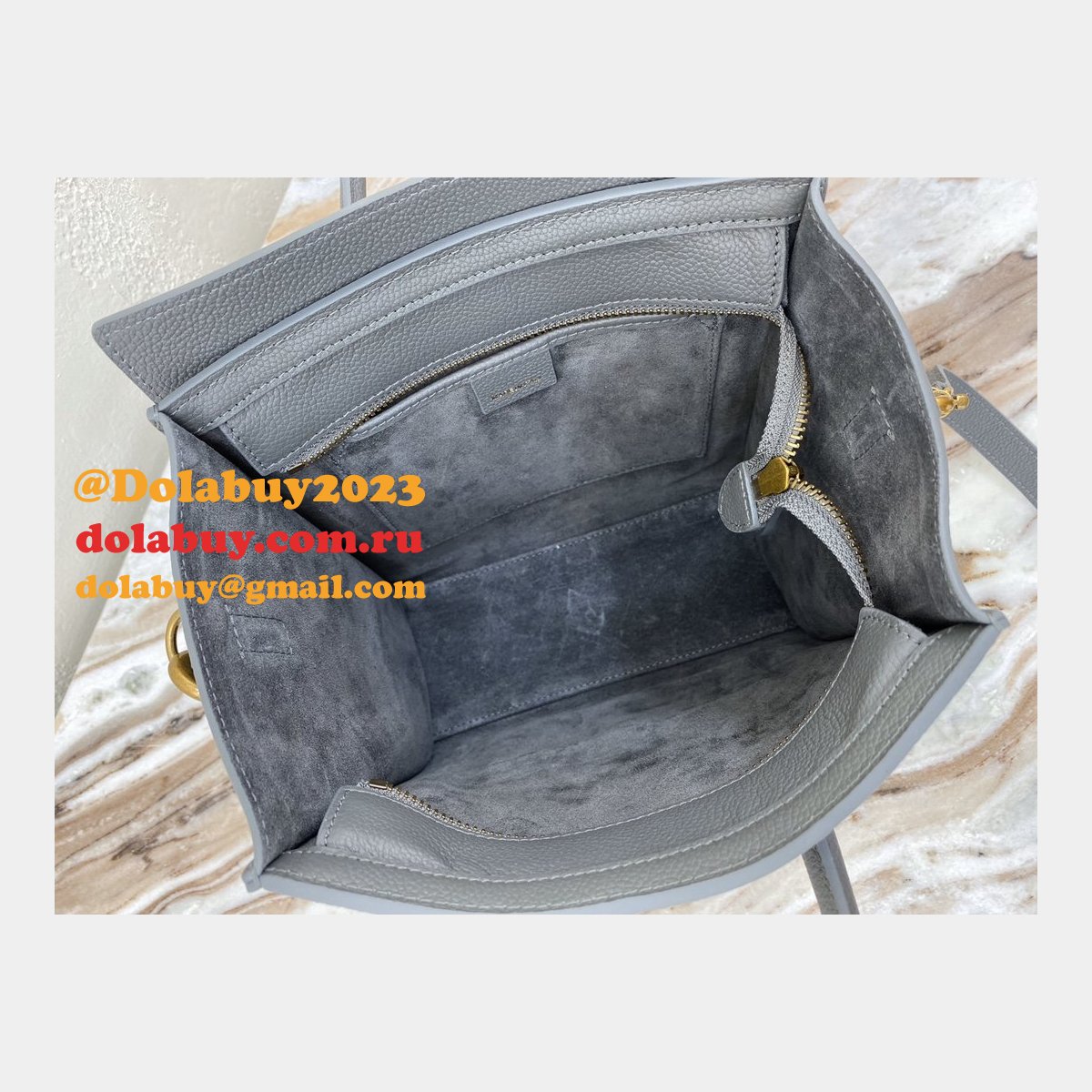 Celine Replica Luggage nano shopper handbag Shoulder Gray bag