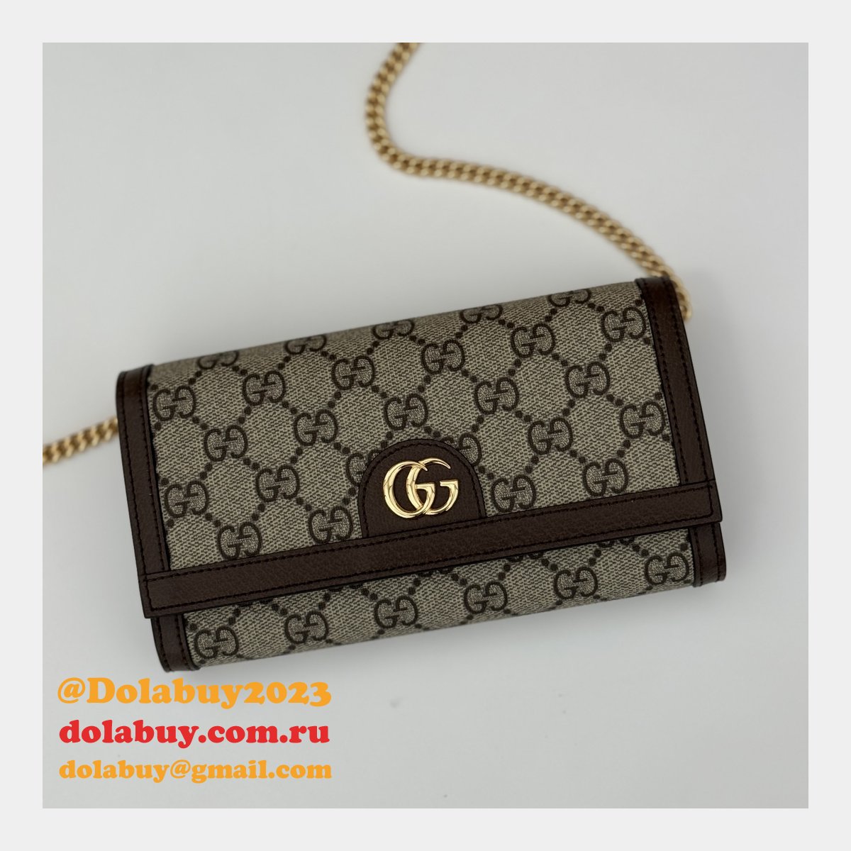 G*u*i ophidia chain 1:1 mirror inspired 772309 wallet gg canvas continental