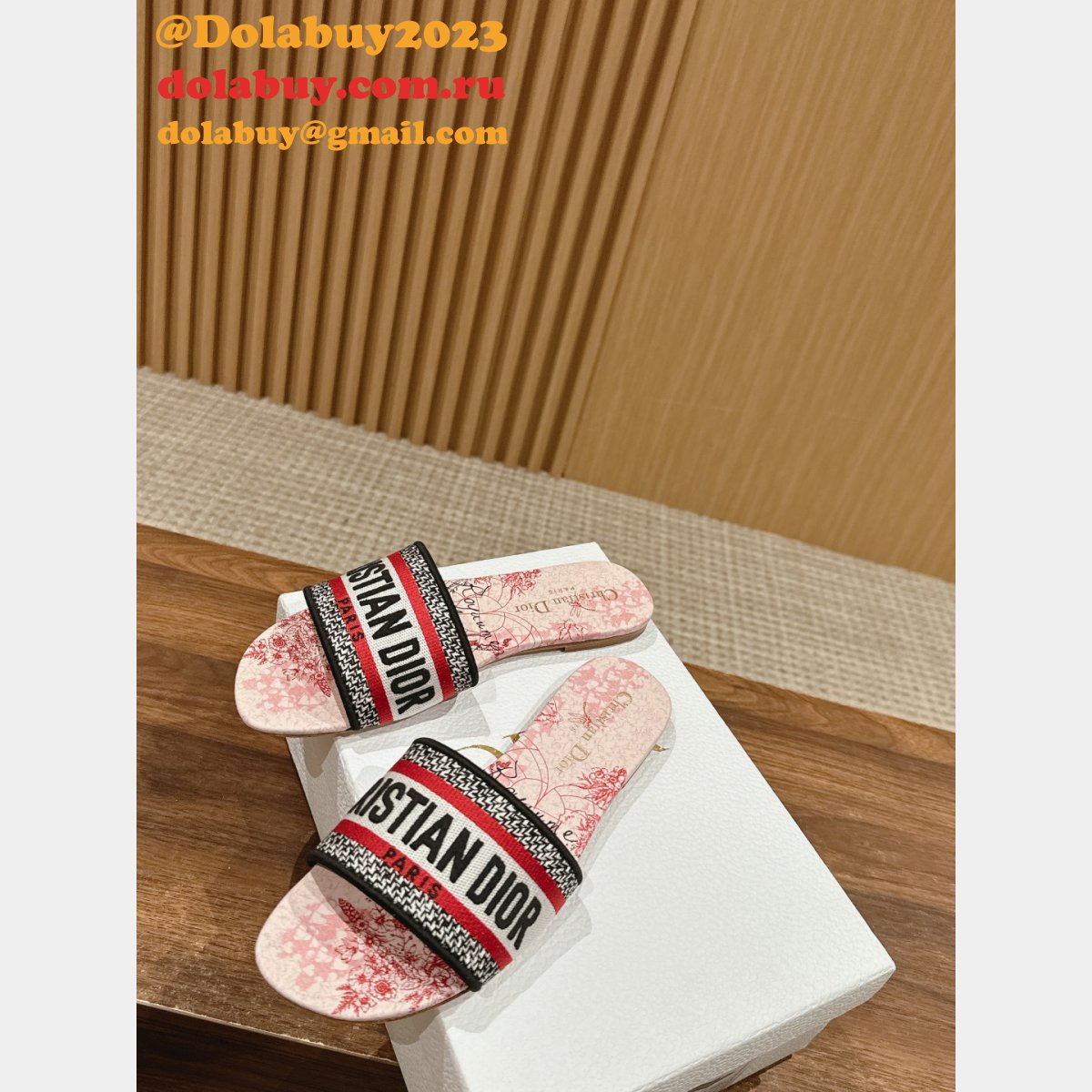 Wholesale 1:1 Mirror DIOR DWAY SLIDE Designer