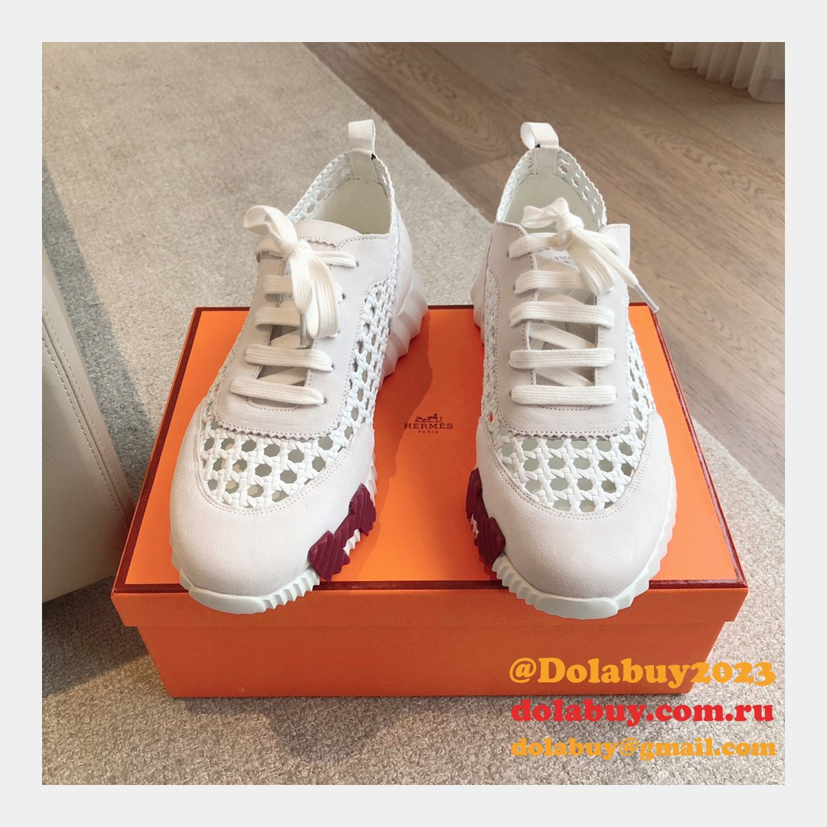 7 Star HERMES MEN BOUNCING weave SNEAKER