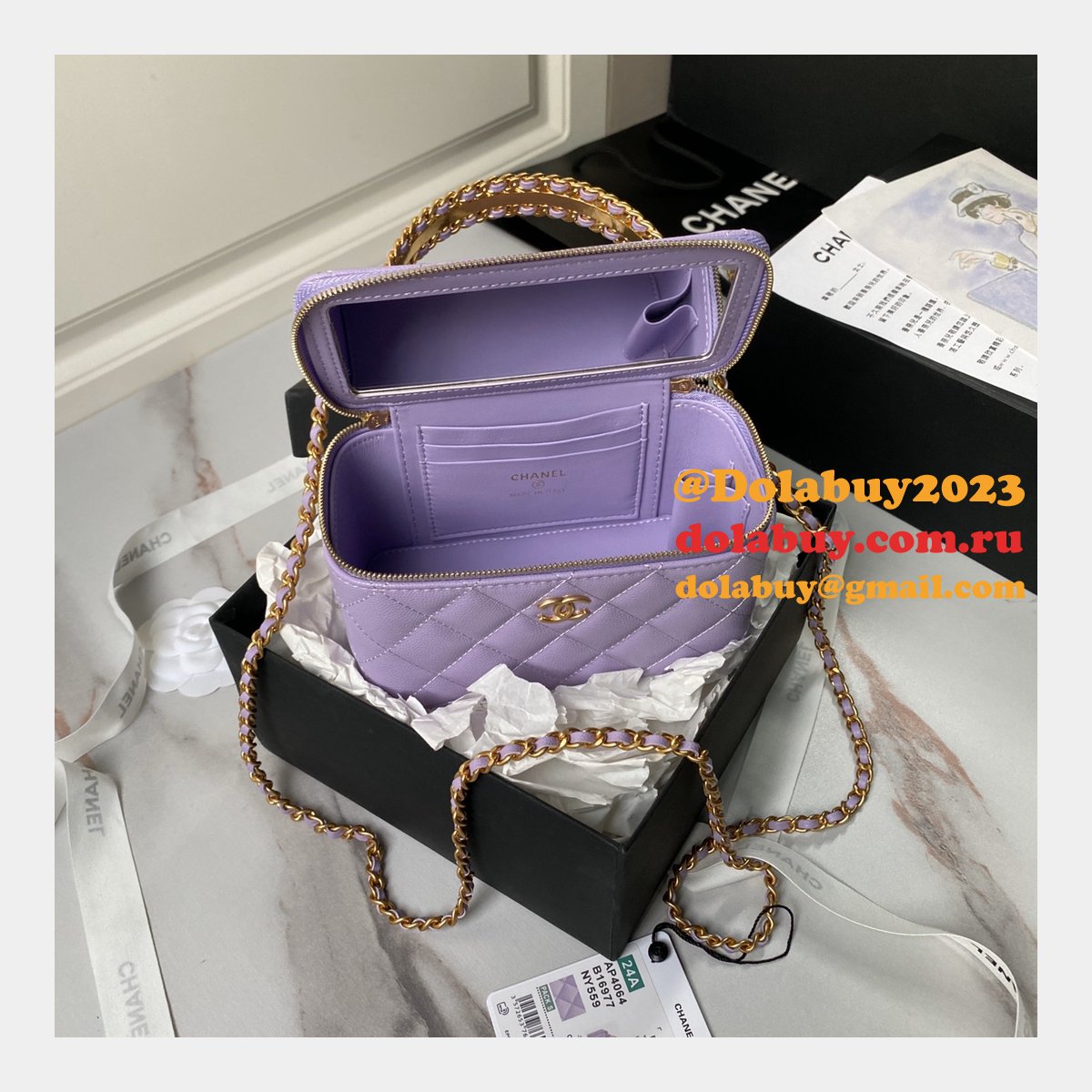 Wholesale AP4064 Gold Buckle Shoulder Vanity Copy Bag