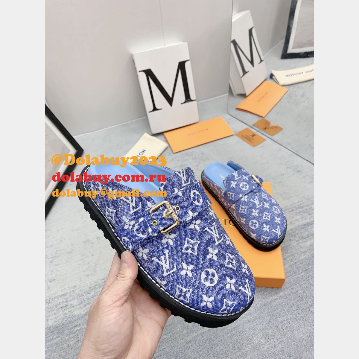 Outlet Replica Louis Vuitton Baotou Drag   men Shoes Dolabuy