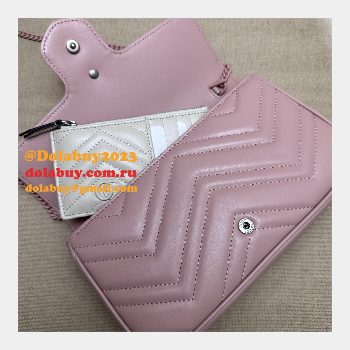 inspired gg marmont crossbody replica G*u*i pink 751526 bag