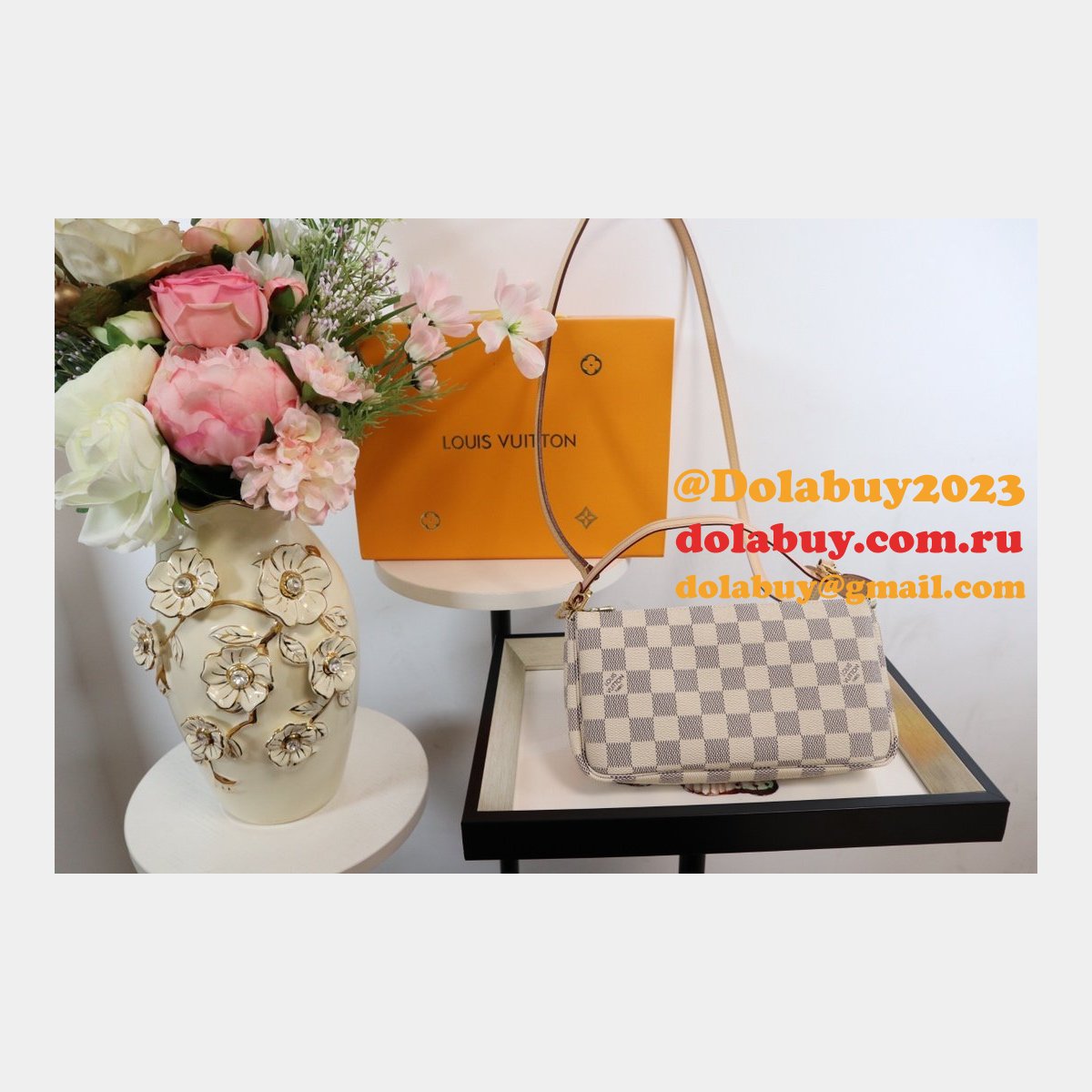 Cheap Auth Louis Vuittons Damier Pochette Accessoires M41207 Bag