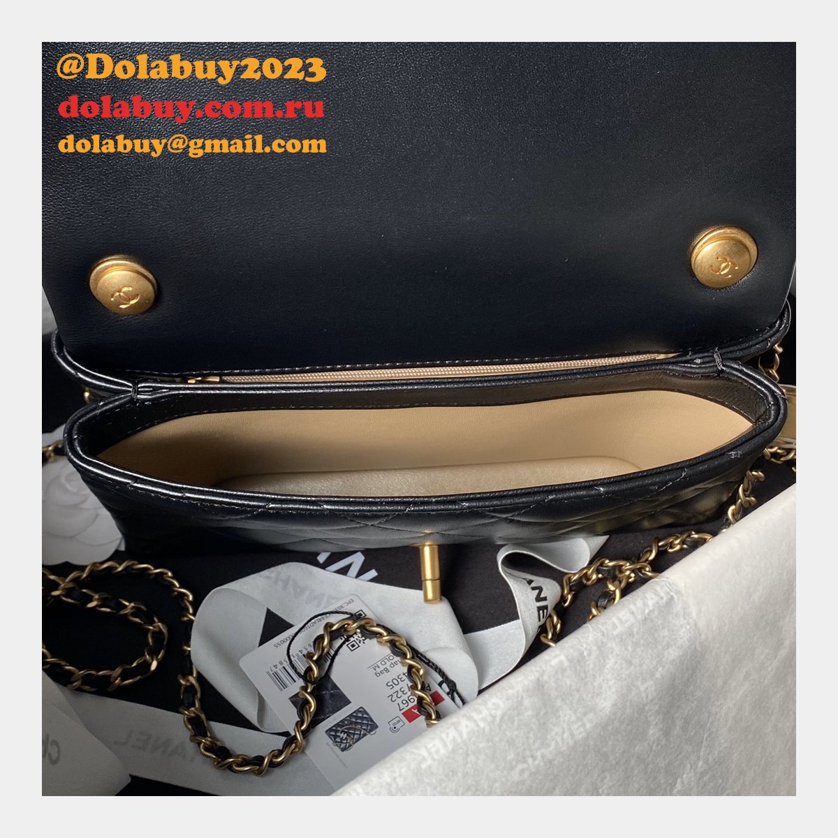 Replica AS4967 Classic Flap Luxury 7 Star Black/White Bags