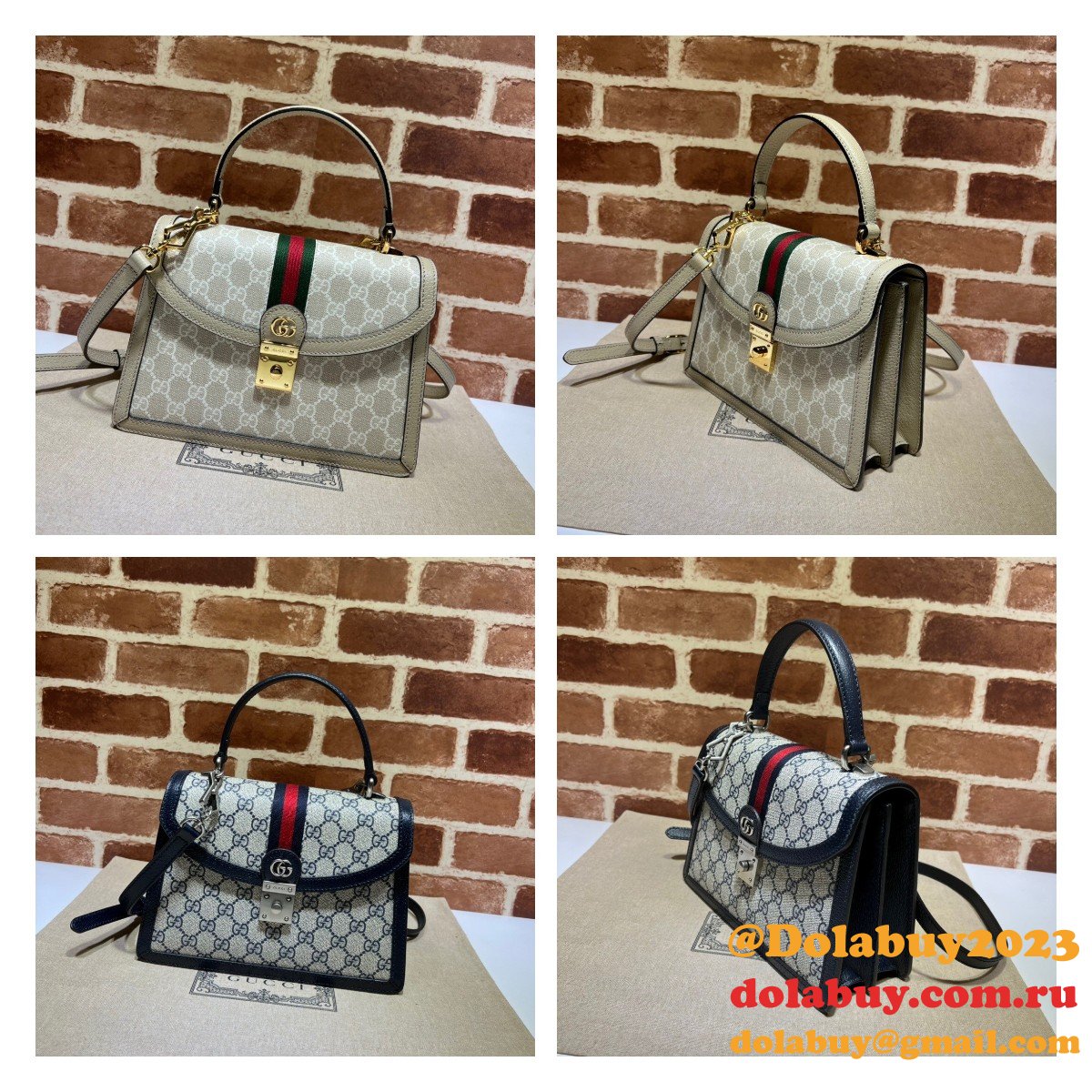 aaa+ G*u*i 651055 ophidia small top handle fake bag with web