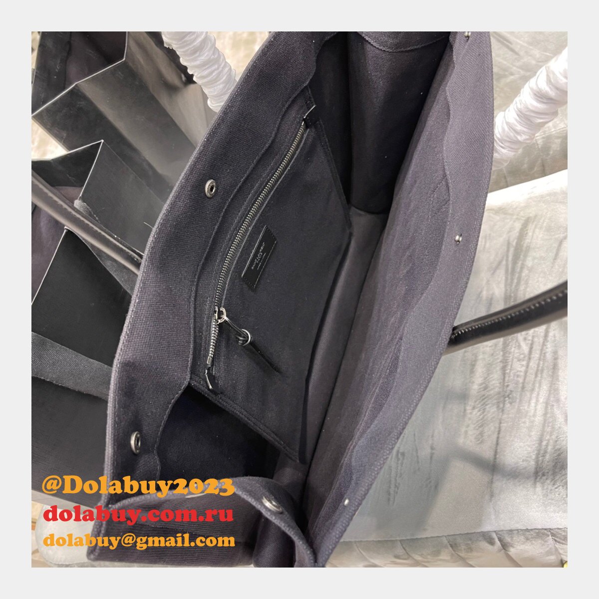 Best High Quality YSL replica Rive Gauche Large Tote Printed Canvas 509415 bags