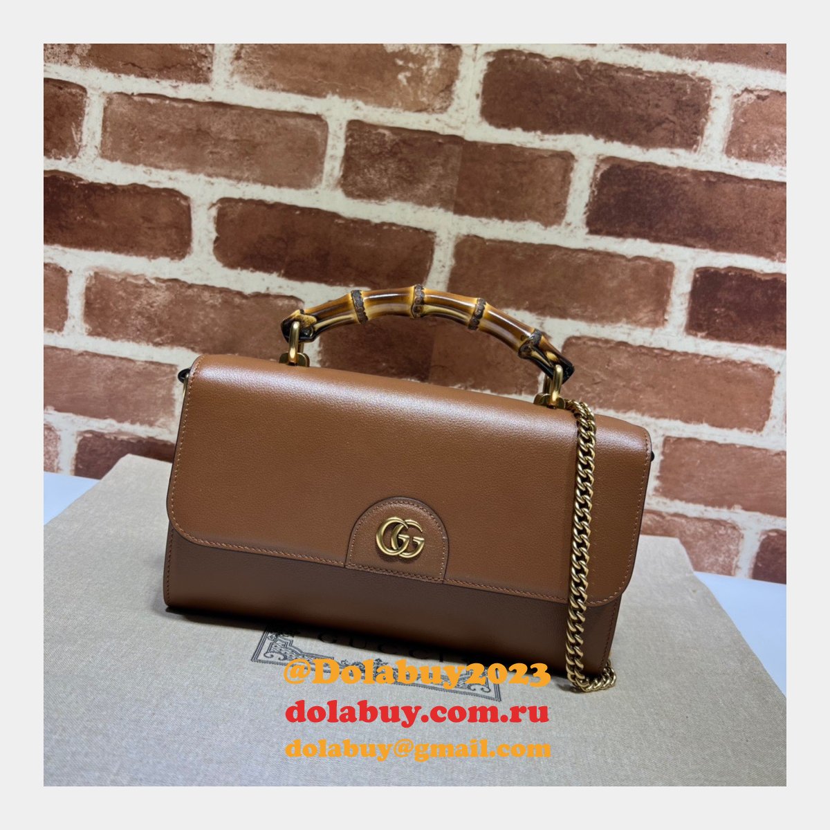 G*u*i replica 675794 diana small shoulder bag in black/brown