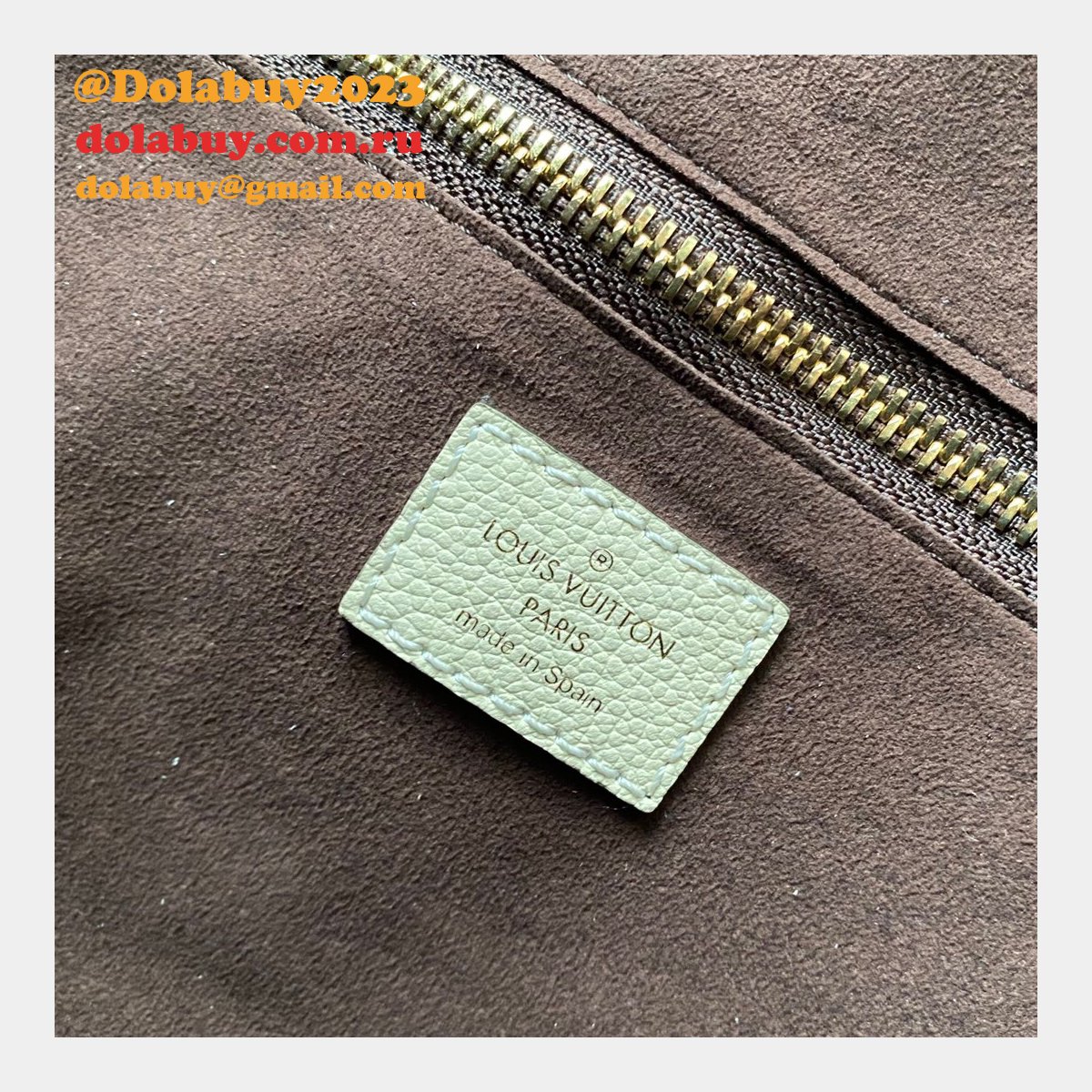 Louis Vuitton M45684 Designer Neverfull MM Monogram Empreinte Leather Cream