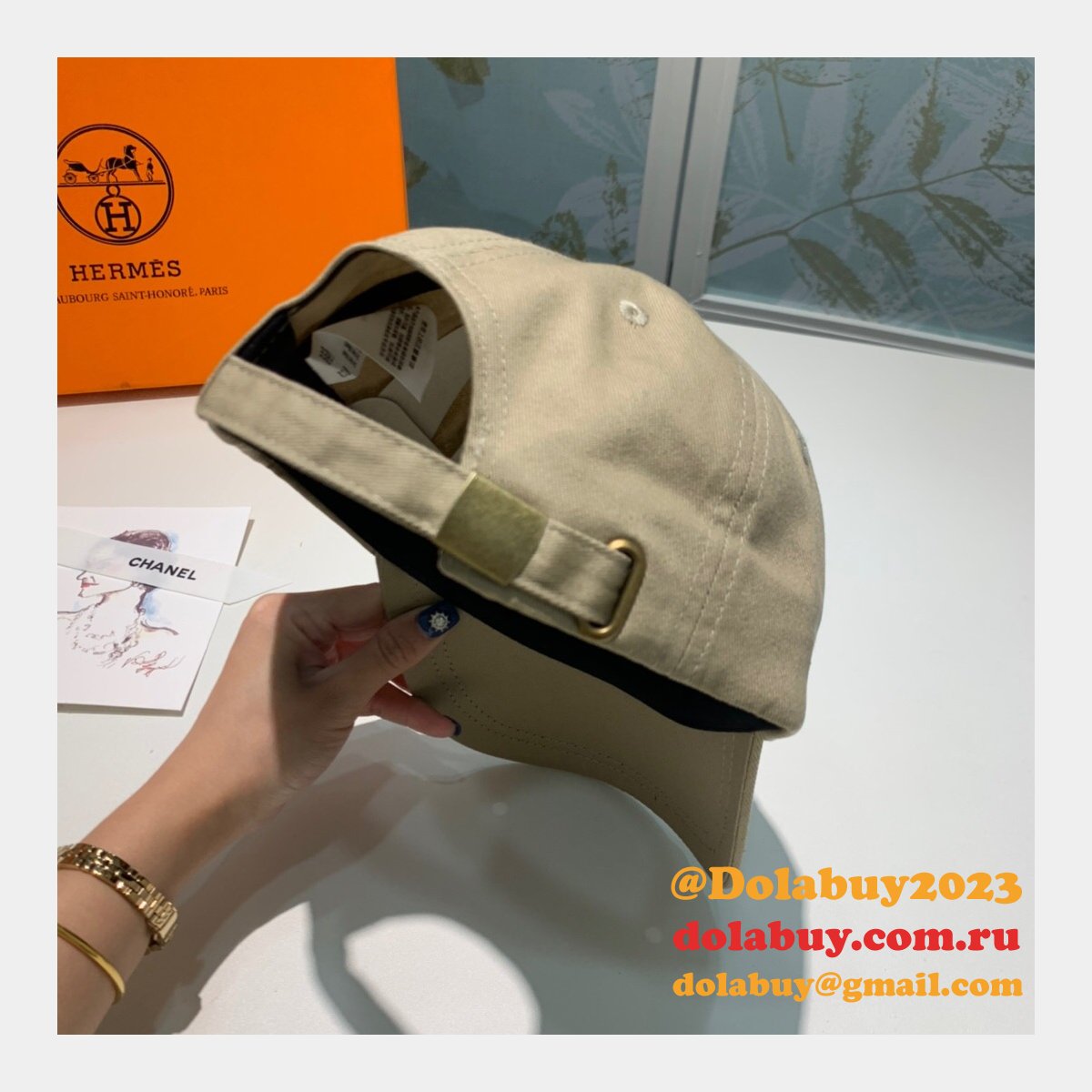 Hermes High Quality Canvas fabric Peaked cap