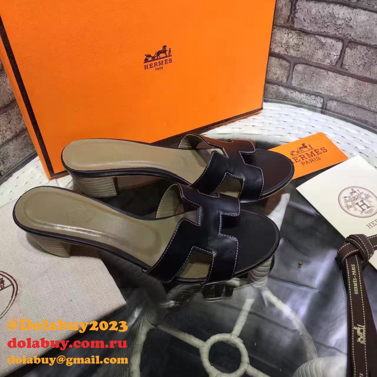 Hermes Women''s Flats Slippers 011