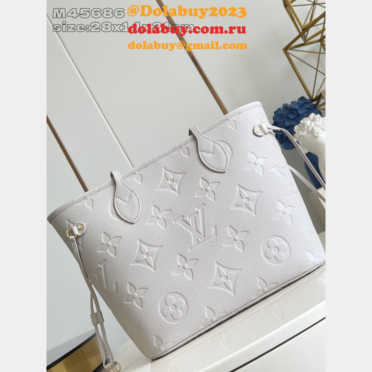 Louis Vuitton Grey Luxury Neverfull MM Tote M45686 Replica Bag