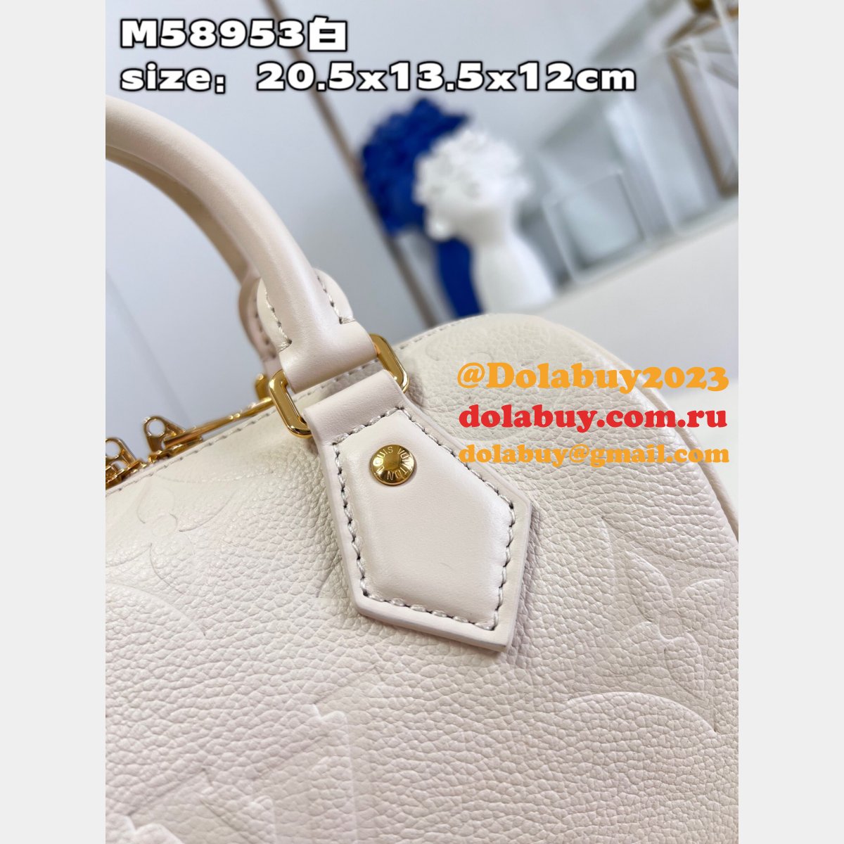 Speedy Replica LV Bandouliere 20 Creme The Best Quality Bag