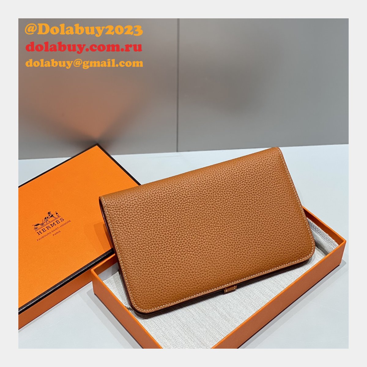 Luxury 1:1 Mirror Hermes Togo Passport Holder