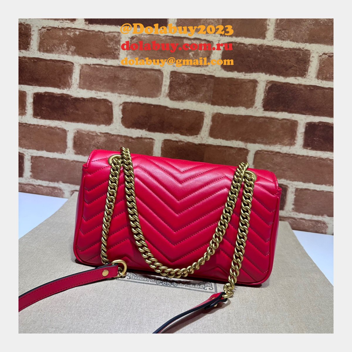 G*u*i gg marmont 1:1 mirror shoulder 443497 high quality bag
