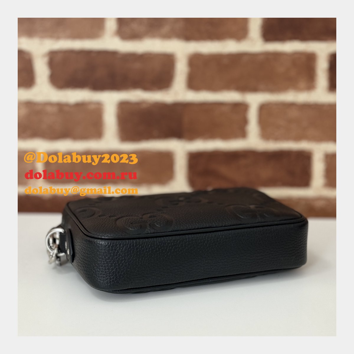 G*u*i replica 1:1 mirror jumbo gg pouch 802148 black handbag