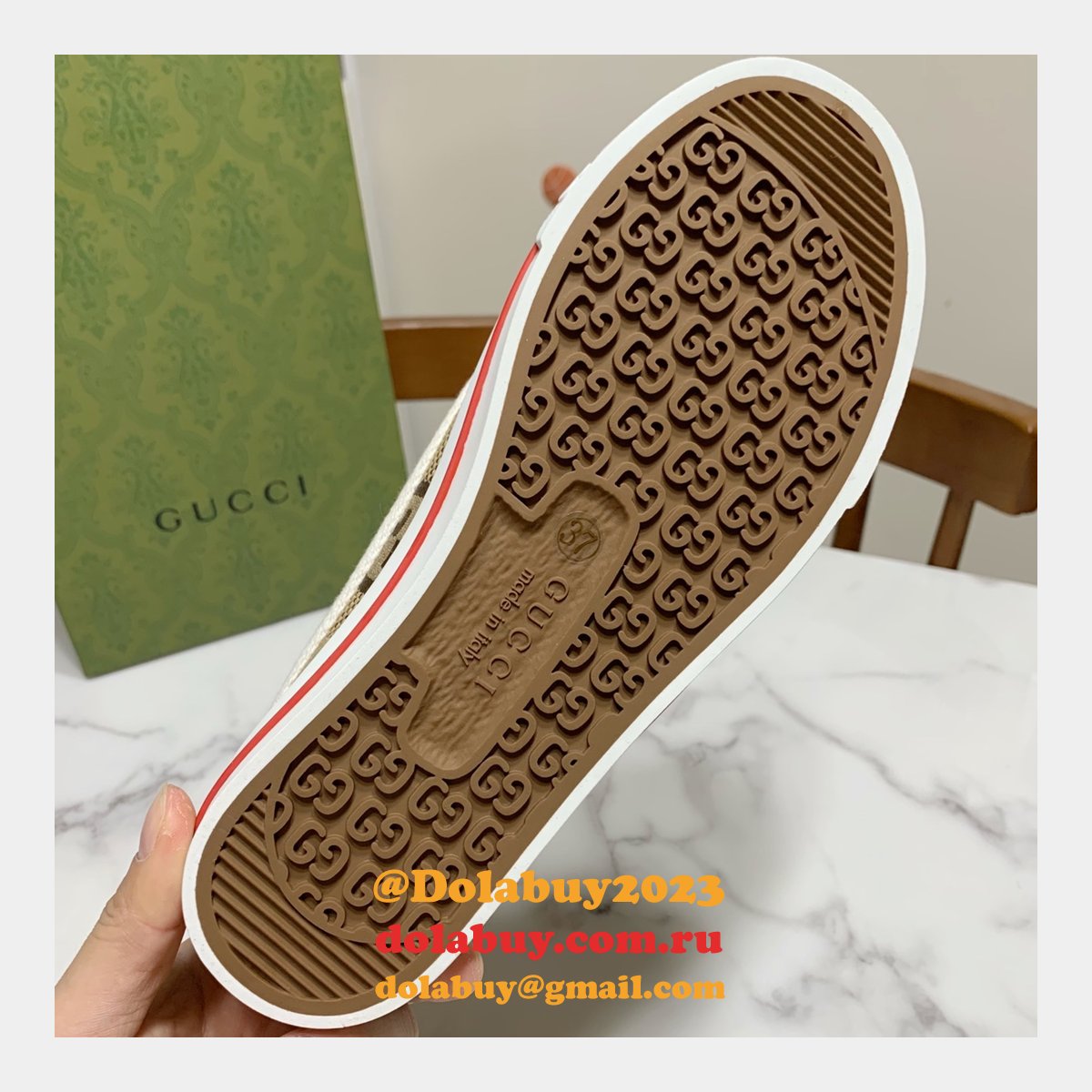 G*u*i high quality replica gu7 1977 canvas perfect shoes