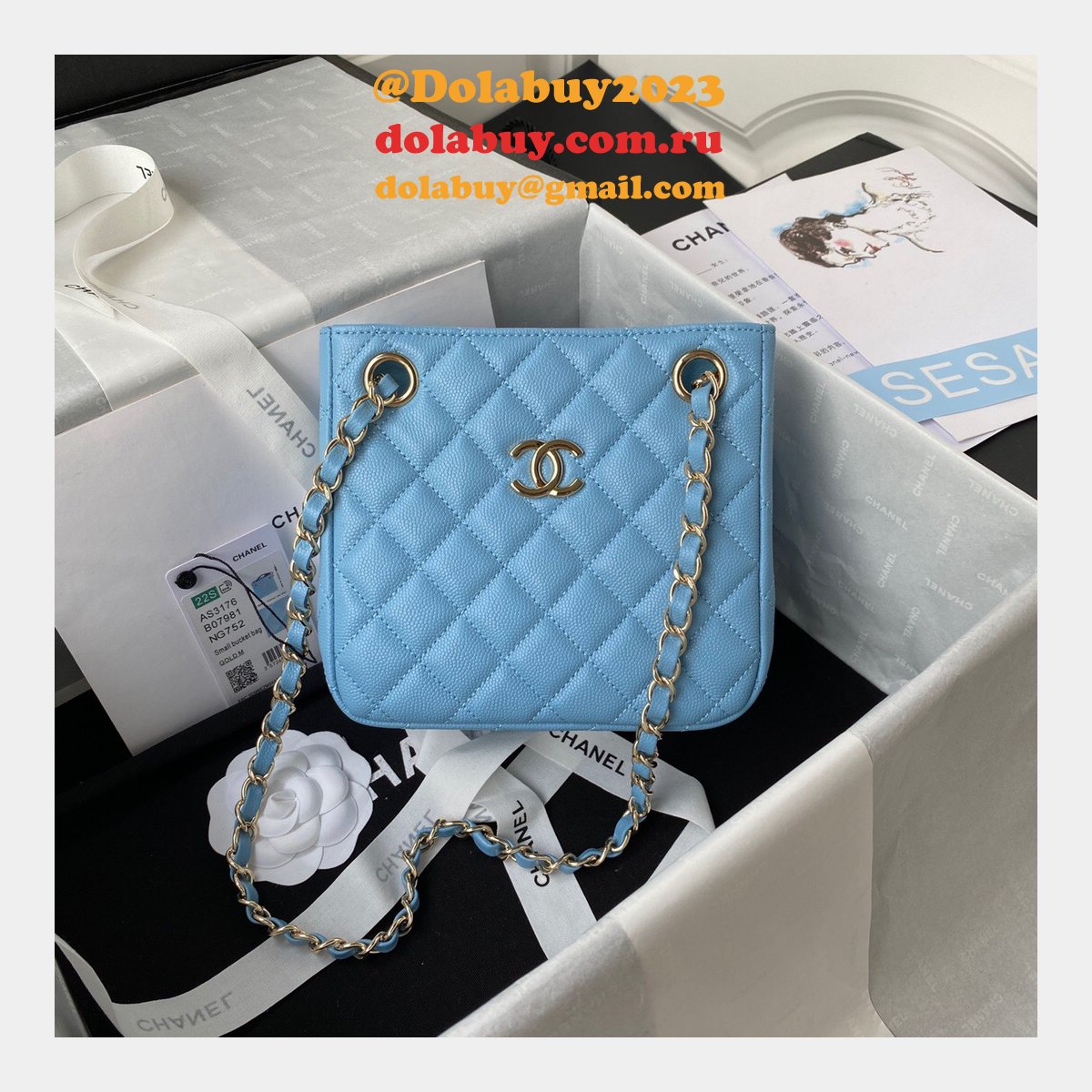 Best Online Store For Replica Bucket Lambskin AS3176 Bag