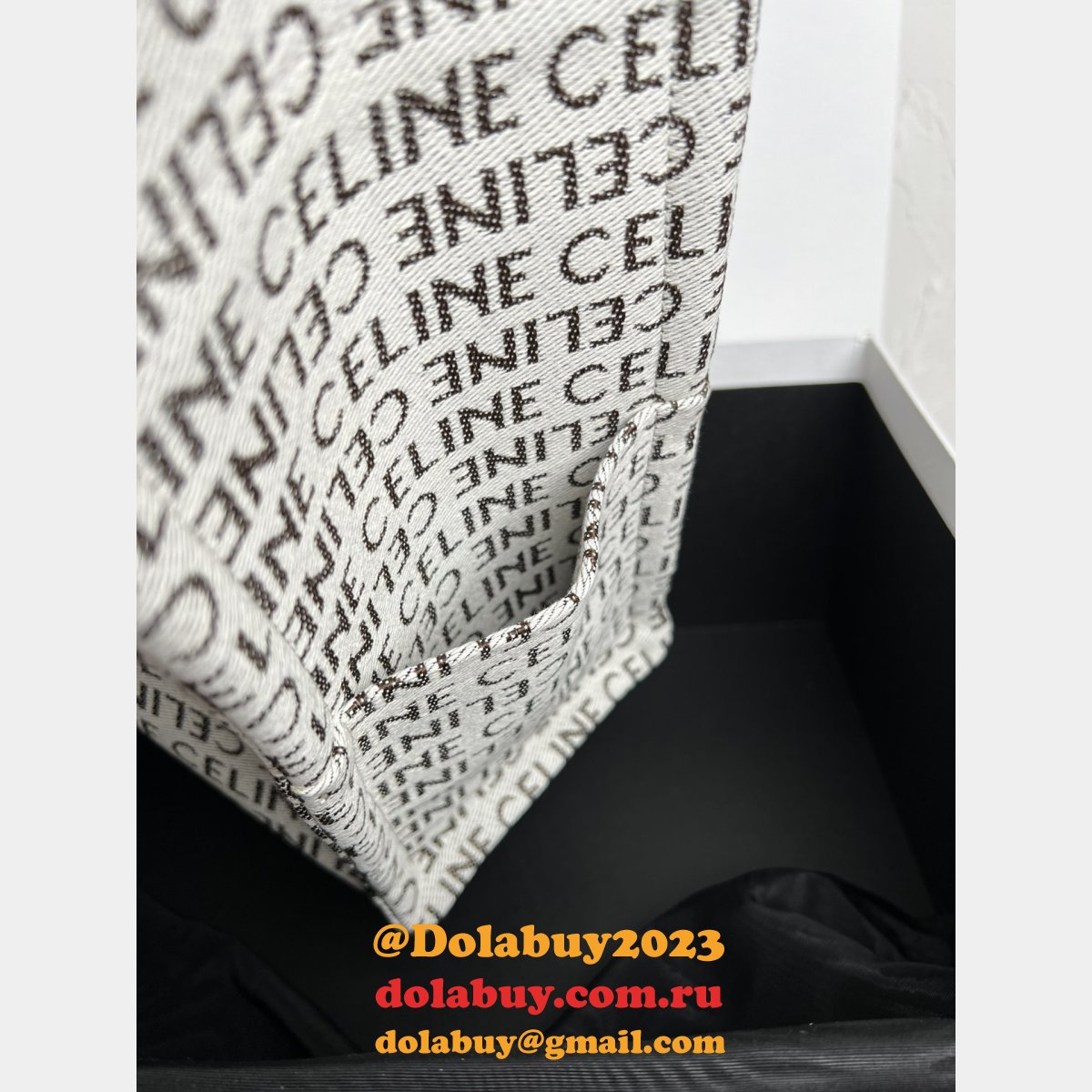 Designer Celine Replica Cabas Thais 196762 Large Striped Textile Bag