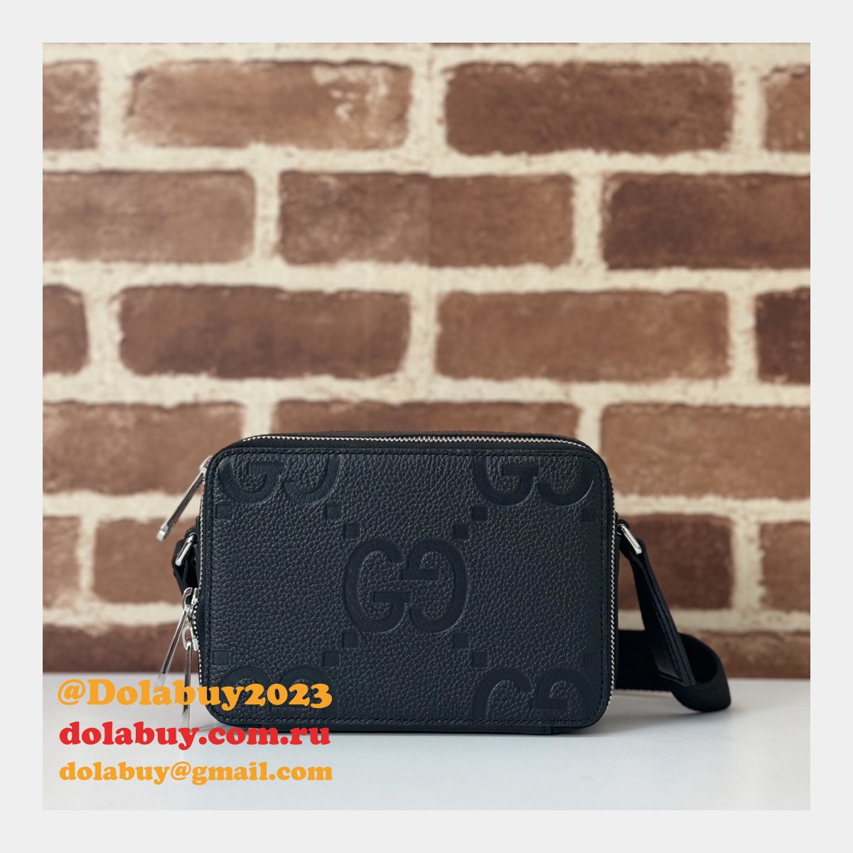Knockoff Gucci 816958 Fashion Jumbo GG Super Black Bag