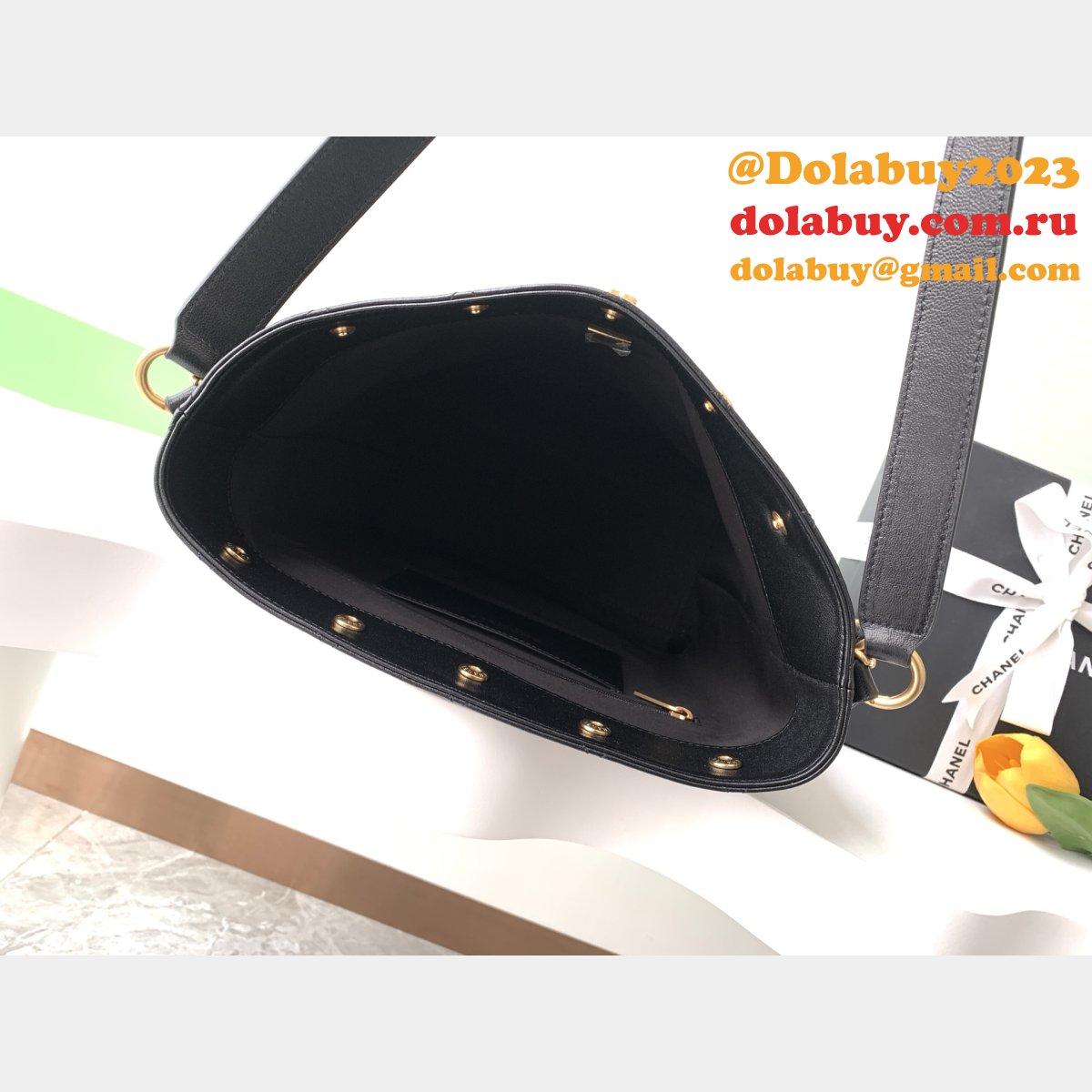 Replica AS5406 Spring-Summer 2025 Large Bucket Black Bag