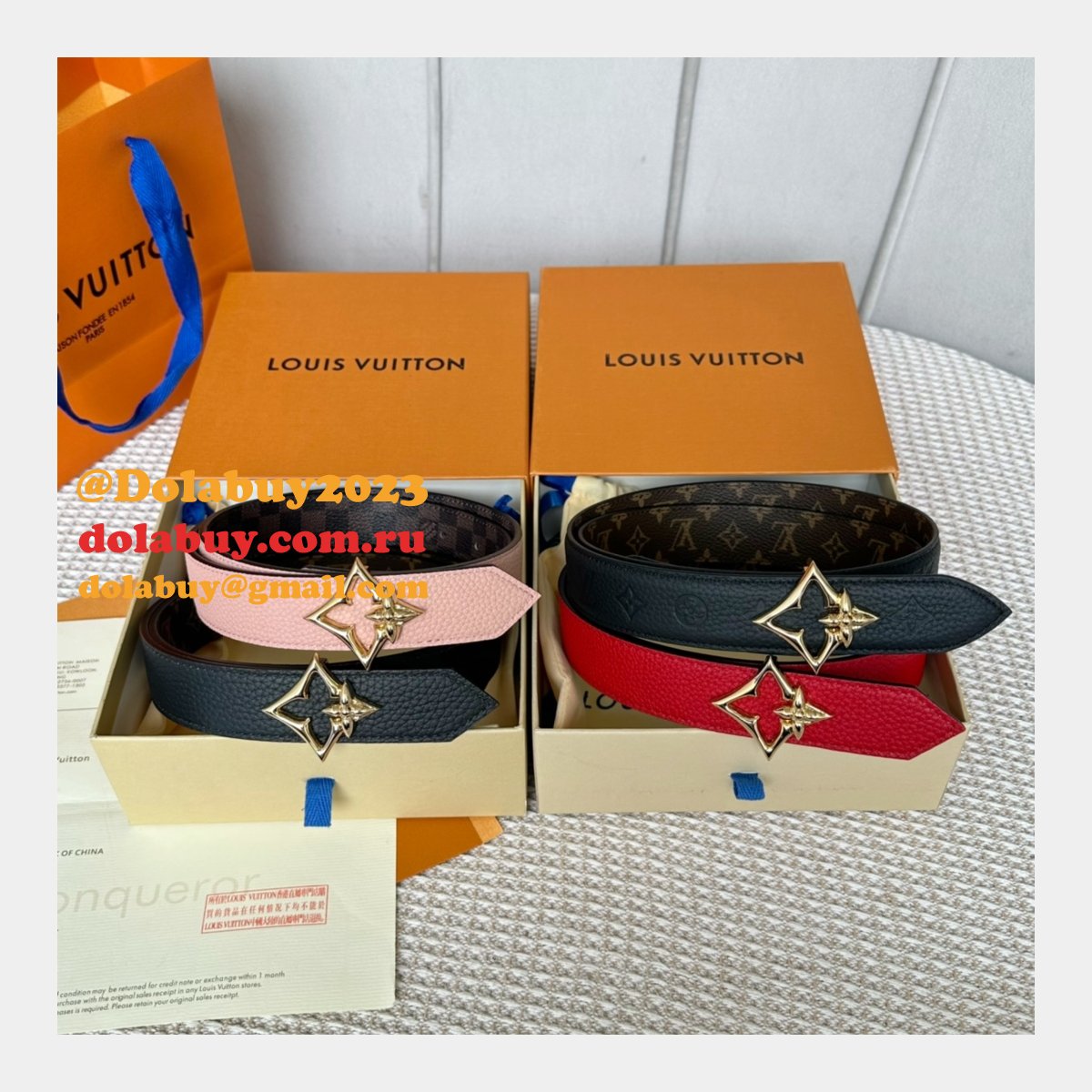 Cheap LV Flowergram 30mm Reversible Belt