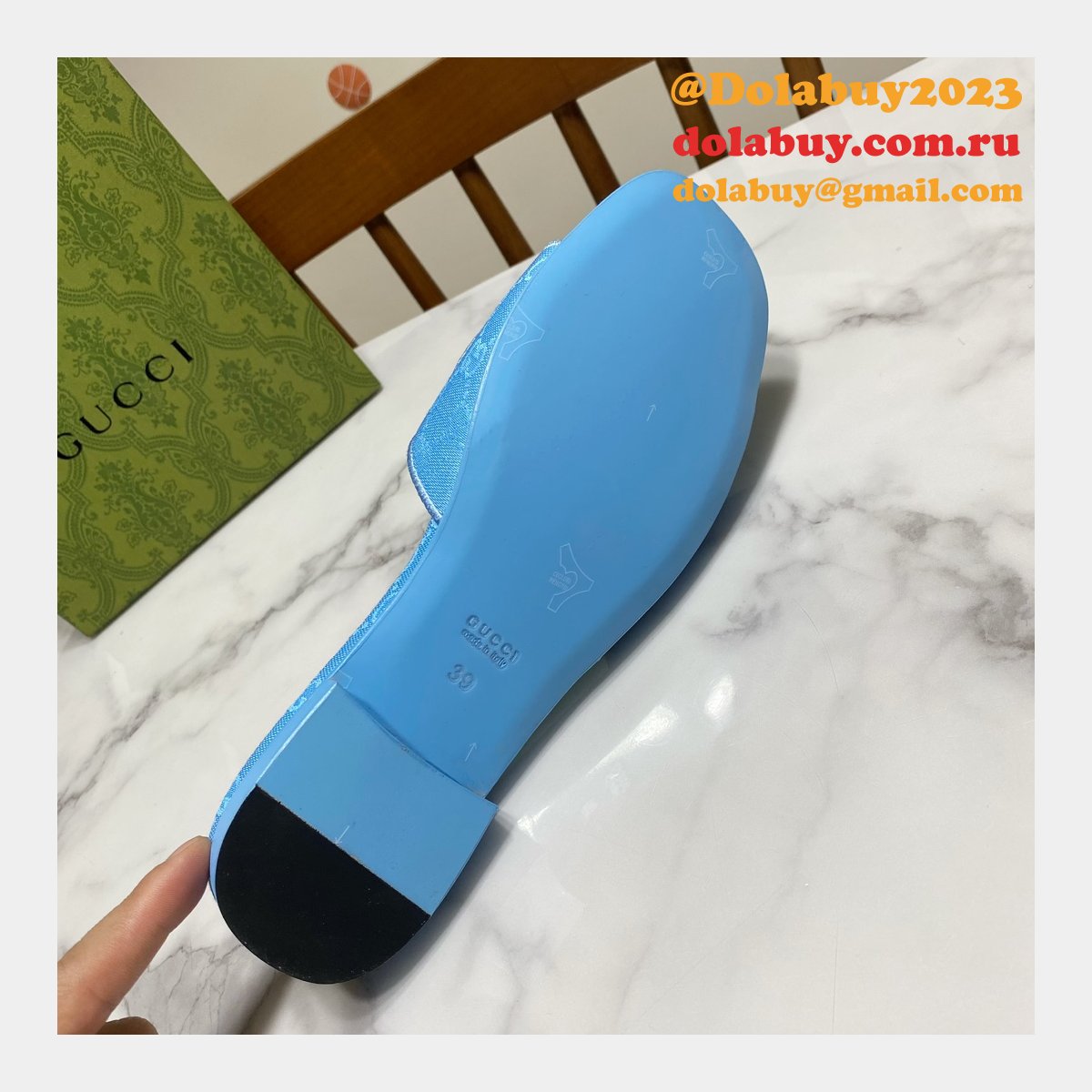 top quality G*u*i interlocking g cut-out sandal flat