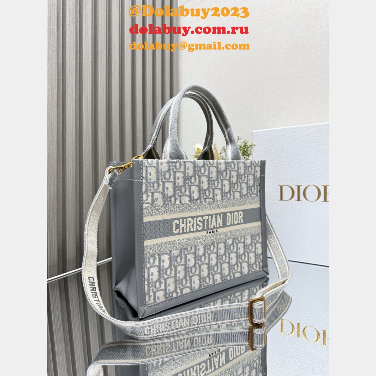 Fashion DIOR BOOK TOTE WITH STRAP NEW Designer
