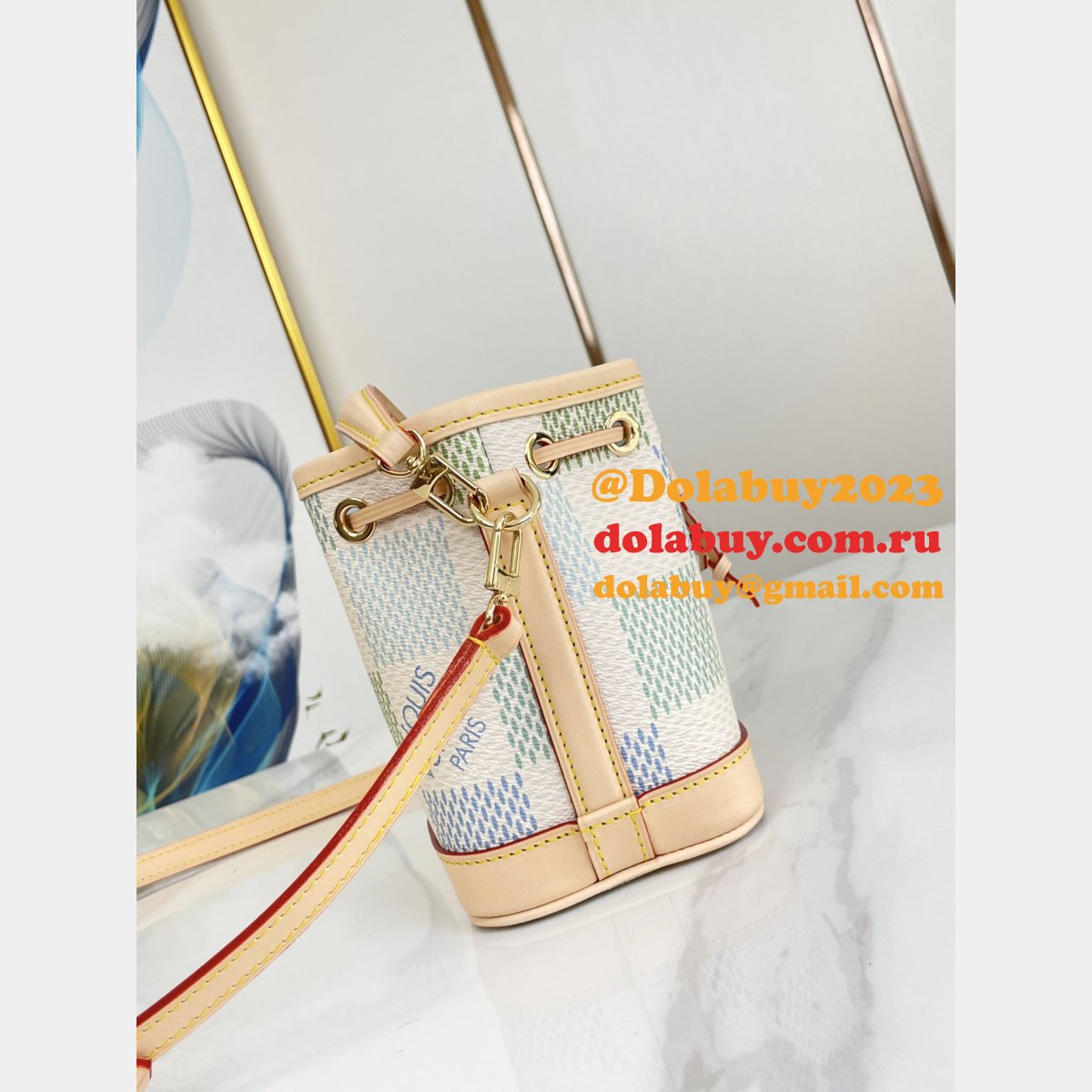 Knockoff Nano Noé Other Damier Canvas N40640 Louis Vuitton Designer Handbags