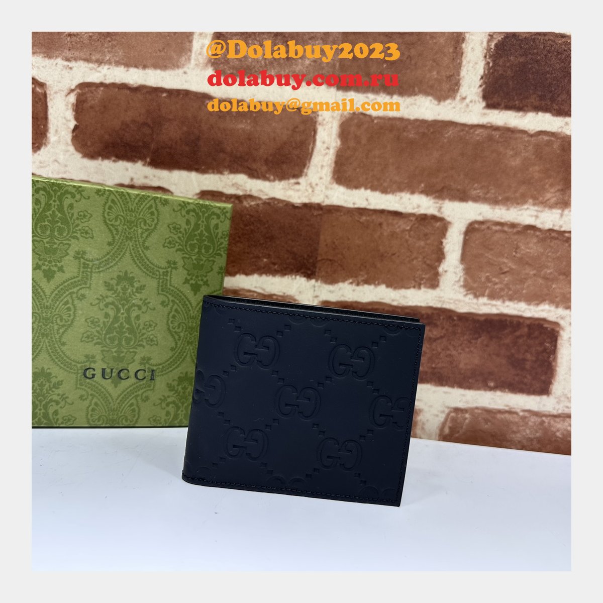 Fake GG Rubber-effect Bi-fold Wallet 771309 & 771311 Designer