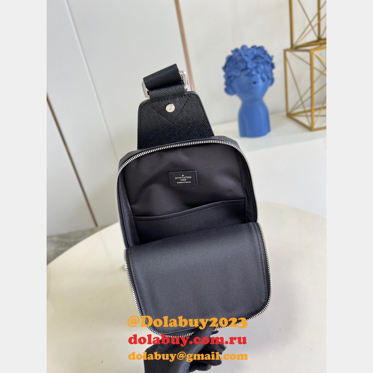 Louis Vuitton High Quality Designer Replica Avenue Sling M30443 Taiga Bag