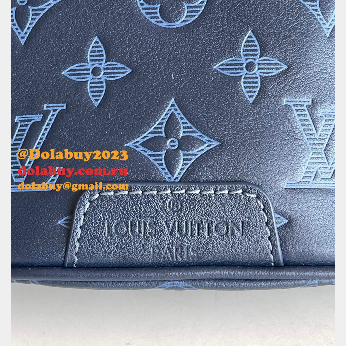 Louis Vuitton Replica China M45729 Discovery Bumbag PM Monogram Shadow Blue Bags