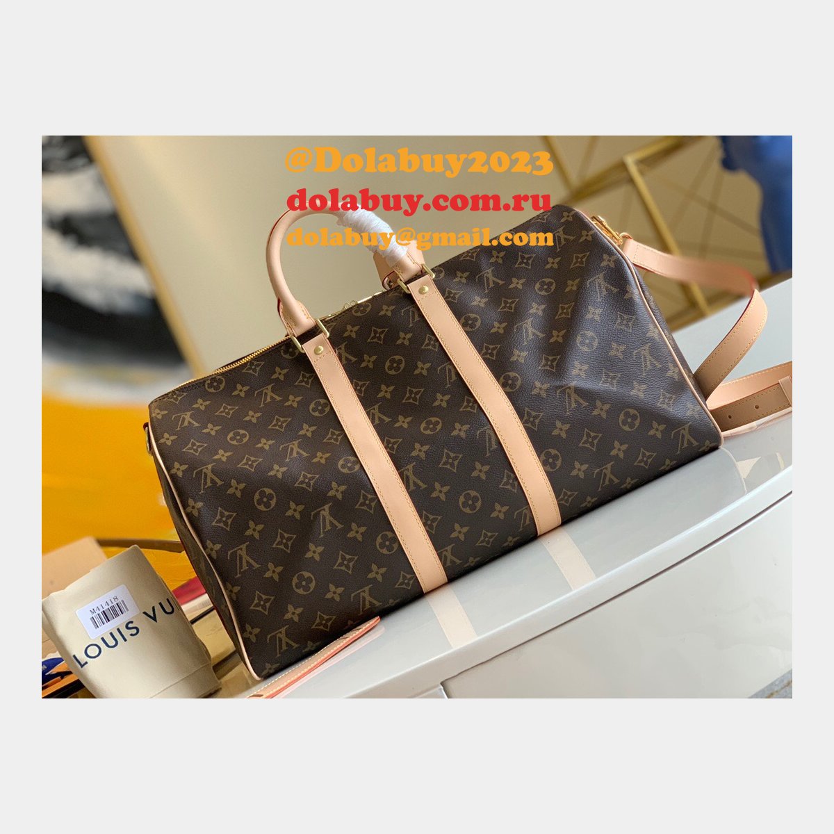 Louis Vuitton Replica 45/50/55cm Keepall Bandouliere Monogram Eclipse M41418 Canvas