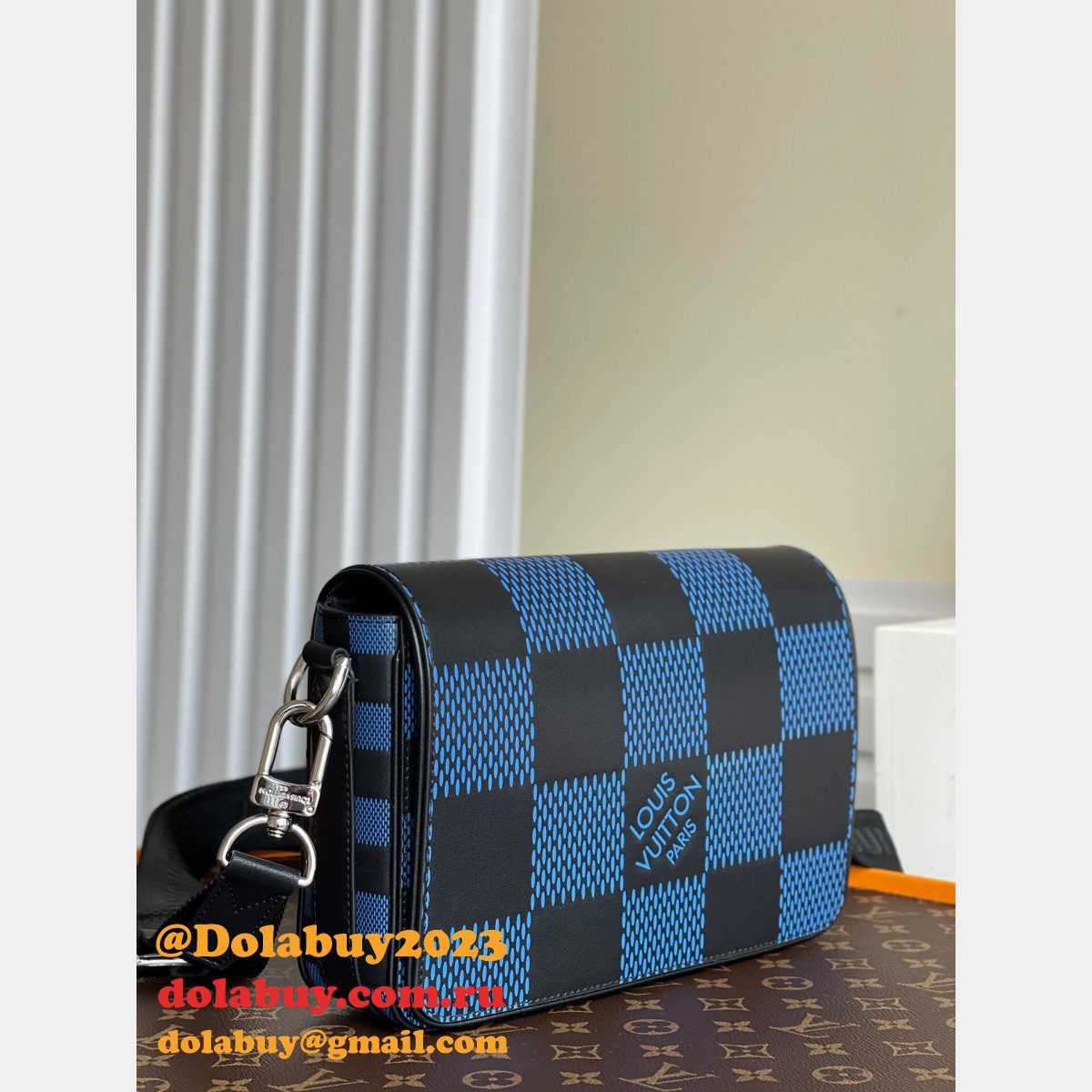 Louis Vuitton Best Replicas N50037 Studio Messenger Damier Infini Leather Bags