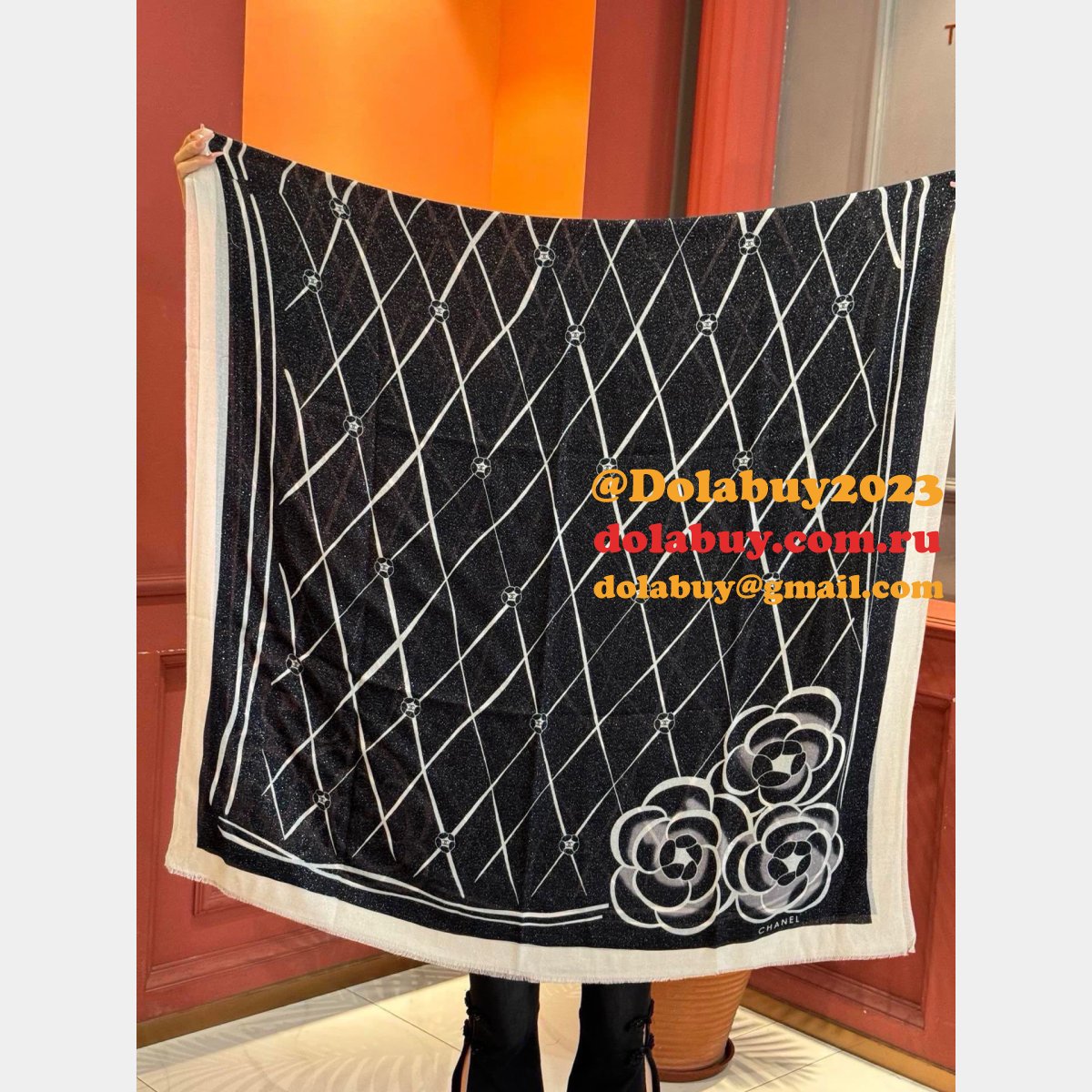 Perfect Chanel Camellia Top Grade Cashmere Scarf