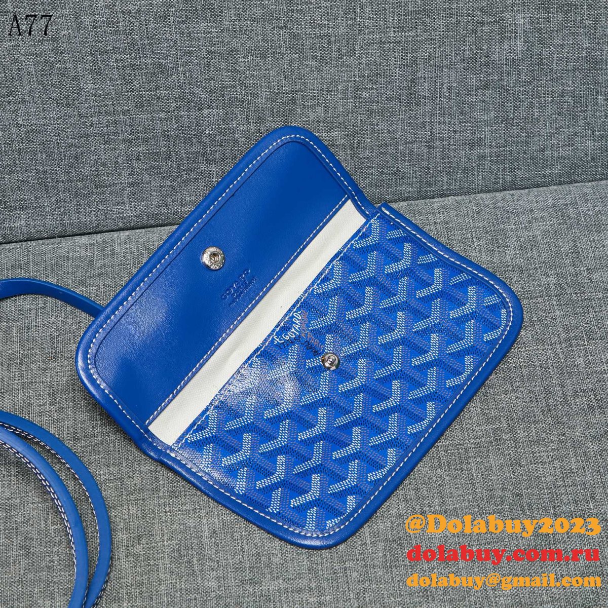 AAA+ Goyard Classic Chevron St. Louis PM Totes Blue Bags