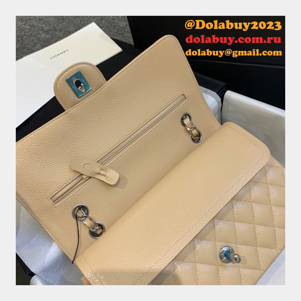 New CC 2021 Replica Quilted Caviar Leather Caviar CF1112 25CM Bags