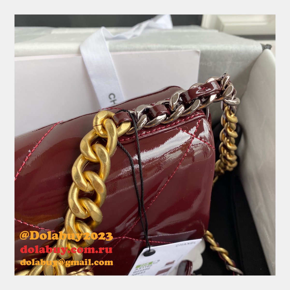 CC Replica 26CM Goatskin Gold-Tone Silver-Tone & Ruthenium