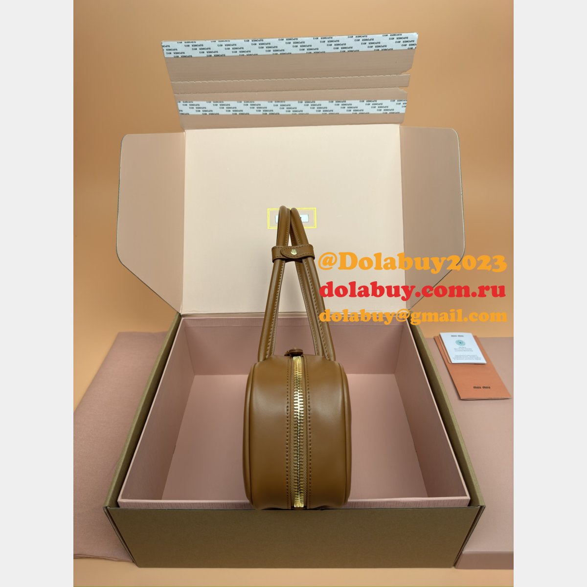 AAA+ Fashion MIU MIU 5BB173 Leather Beau Bag