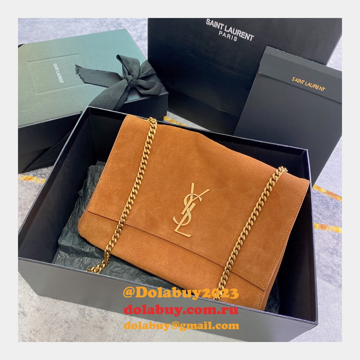 Fashion SAINT LAURENT KATE REVERSIBLE MEDIUM BAG 553804