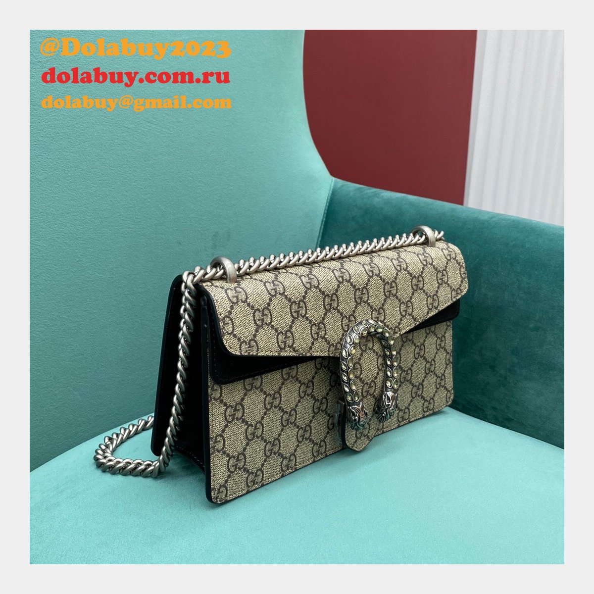 top G*u*i dionysus small chain shoulder 499623 black